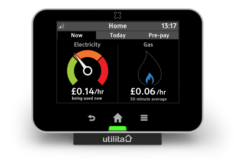 Smart Display relaying usage data from the smart meter
                    to show the cost of electricity and gas being used in a home