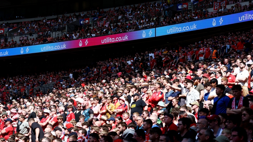 Utilita LED on display at Championship play off finals 2024 at Wembley