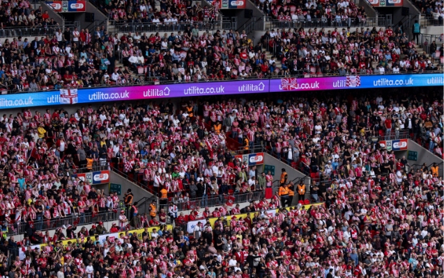 Utilita LED on display at Championship play off finals 2024 at Wembley