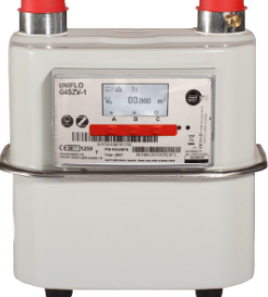 Aclara Gas Smart Meter with a barcode, a clear display and three red buttons