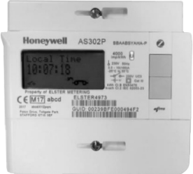 Elster Electricity Smart Meter with two barcodes, a clear display and two buttons